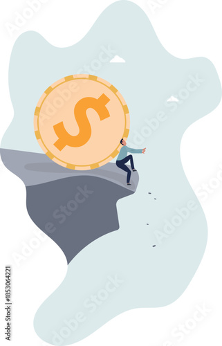 Debt, loan payment or mortgage problem, financial failure or investment risk, bankruptcy, spending or money mistake concept.Life and employment of people.