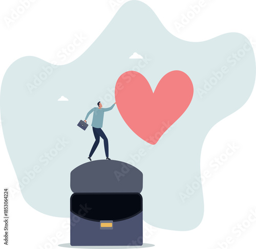 Work passion to motivate and inspire employee to achieve career success, love your job or happy and enjoy working dream job concept.Life and employment of people.