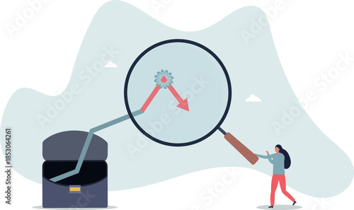 Stock market or Cryptocurrency decline, down turn or economic recession, market plunge signal, inflation or interest rate falling down concept.Life and employment of people.