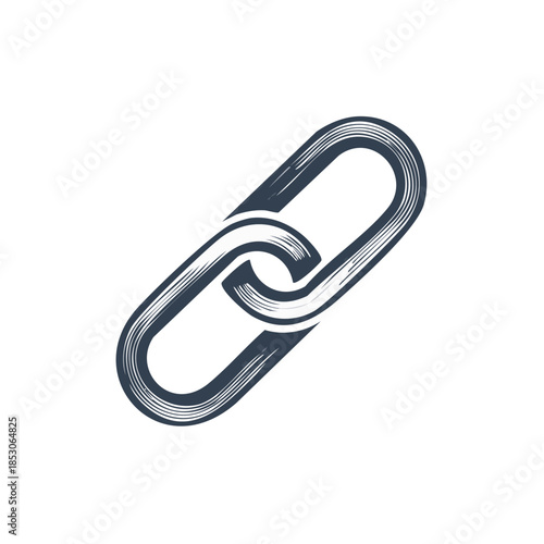 Connected Metal Links Symbolize Partnership Strength and Unity in Monochrome Style