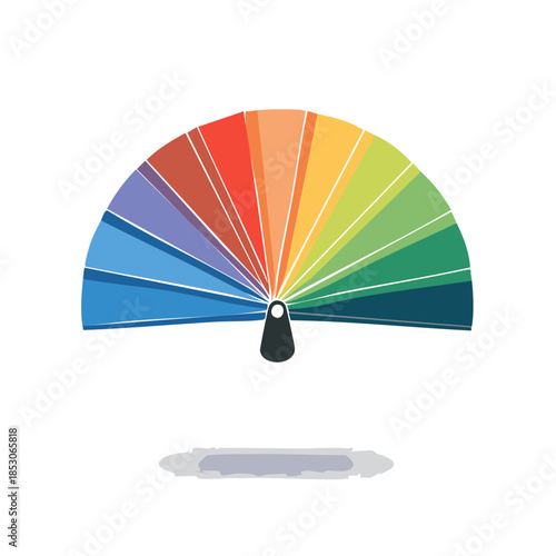 Rainbow Array of Colors Displayed in a Fan-Like Arrangement for Visual Effects and Artistic Inspiration
