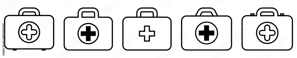 Obraz premium First Aid Kit Icon Set