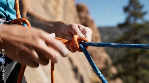 Wallpaper Mural Hands tying climbing rope knot Torontodigital.ca