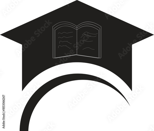 Vector illustration of a white house icon featuring a black roof and window for real estate business web design and construction property symbol