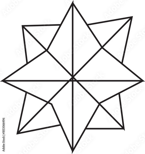 Square Labyrinth Maze Vector Illustration with Star Symbols for Kids Education Puzzle Activity and Logic Problem Solving Game