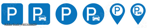 Parking signs set
