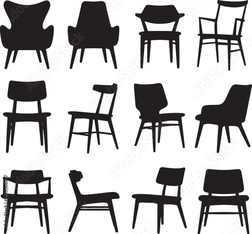Collection of various chair silhouettes