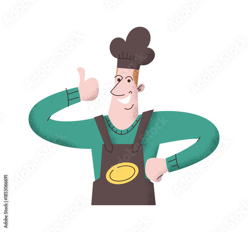 Street food chef character portrait