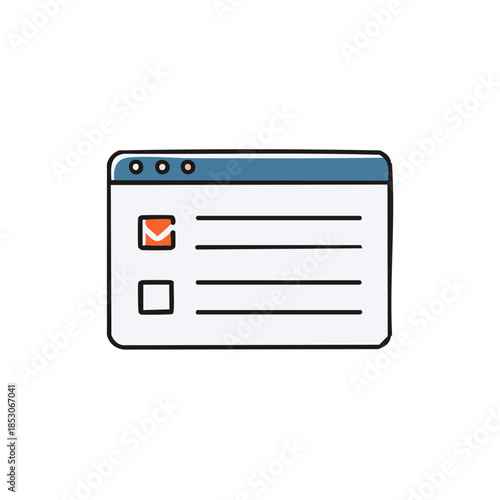 Online form with checklist items for tasks or surveys complete item checked