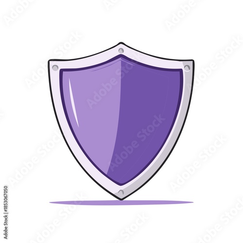 Purple Shield Illustration Protection Armor Security Safety Defense Icon, Isolated