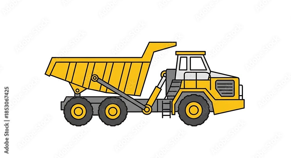 Obraz premium Heavy-duty articulated dump truck for construction and mining operations.