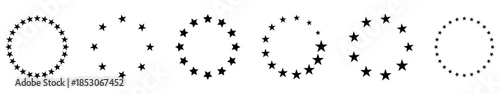Stars in circle icons set