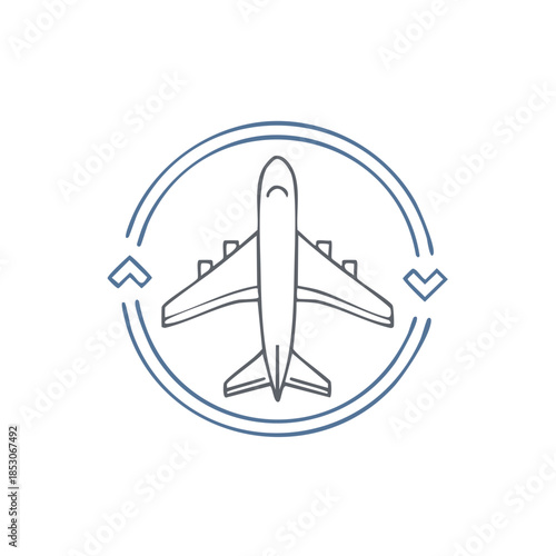 Airplane Flight Symbol Aviation Plane Emblem Vector Illustration