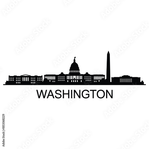 A striking silhouette of washington dc s iconic landmarks and skyline