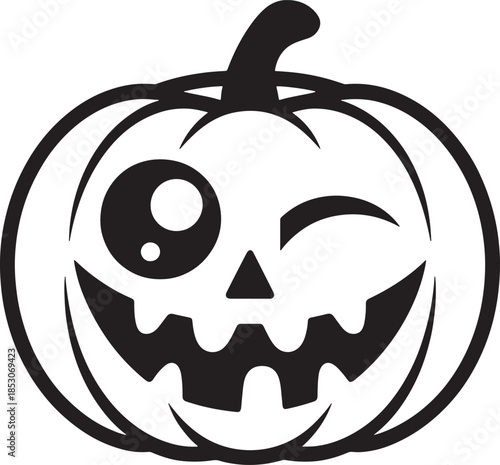 Halloween pumpkin face silhouette