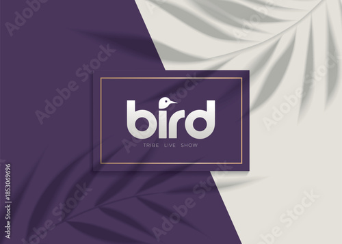 bird logo creative design concept color animal line art
 A minimalist wordmark logo featuring the word "bird" with a stylized bird icon replacing the letter 'i'. The design is presented on a split pur