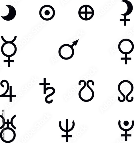 Planet Symbols Astrology – Astrological Icons Transparent