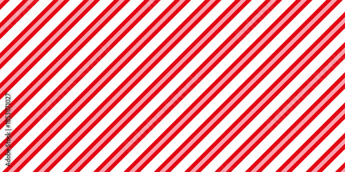 Candy cane Christmas background, peppermint diagonal stripes print seamless pattern