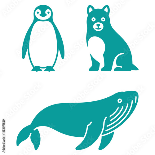 set of arctic animals