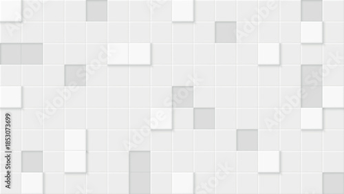 White 3D Square Tile Pattern with Soft Drop Shadows