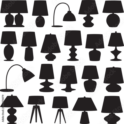 Various table lamp silhouettes in different designs and shapes