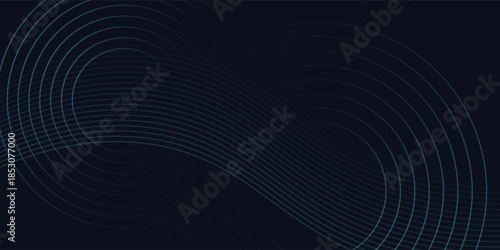 A dynamic and abstract digital design with flowing blue waveforms against a dark background,smooth, curving lines and dotted patterns that create a sense of movement and energy.