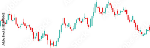 Financial Candlestick Chart Vector. Stock Market Trading Graph, Forex Analysis Illustration