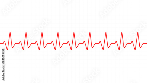 Heartbeat electrocardiogram line on white background