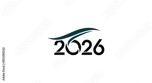 Stylized logo design featuring the year 2026 with a sweeping curved element silhouette
