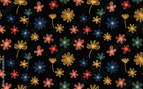 Colorful Flower Pattern Background for Design and Crafts