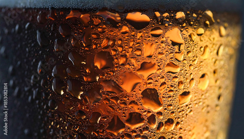 Minimal craft beer bubble background drops warm amber and copper tones. Subtle grain texture, soft light overlay, premium artisanal mood, clean copy space.