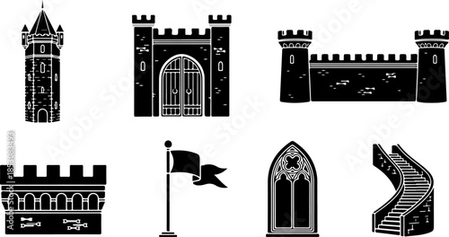 Mystic Crystal Ornament Icon Vector Set