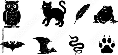 Mystic Crystal Ornament Icon Vector Set