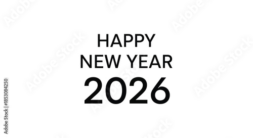 Bold new year 2026 typography design with a stark black and white silhouette
