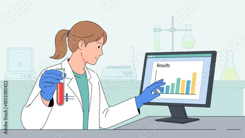 Medical Laboratory Analysis Illustration Showing Clinical Research Activity