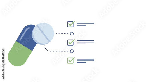 Medical Checklist Verification Illustration Representing Healthcare Approval Process