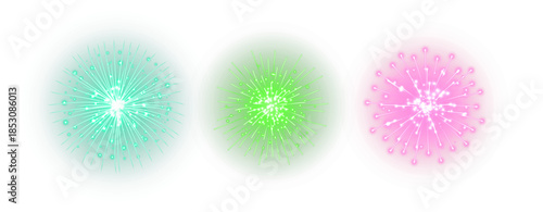 set of multi colours sky shot fire works 