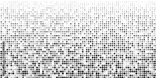 Abstract vector illustration with small circle and pixels. Dot halftone with randomus opacity