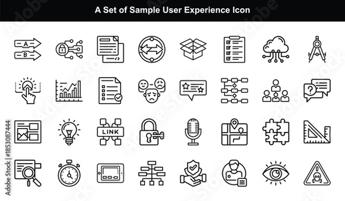 User Experience Icons Set interface technology