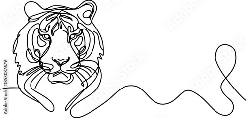 Tiger head vector tattoo silhouette illustration design logo wild feline face stripes
