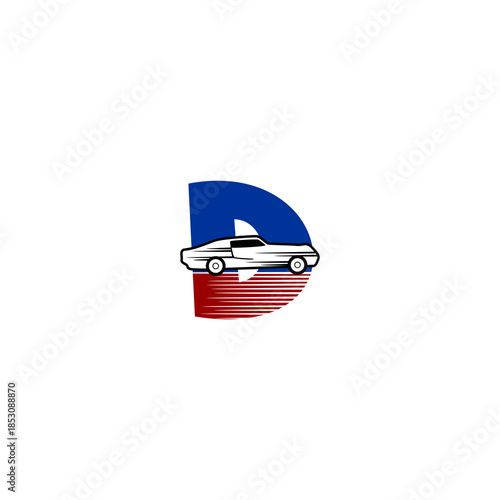 Speed racing car with letter ...