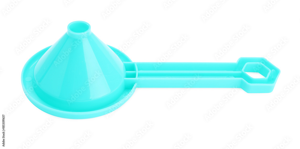 Fototapeta premium Plastic funnel isolated on white. Children's beach toy