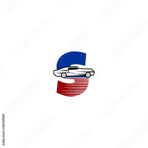 Speed racing car with letter ...