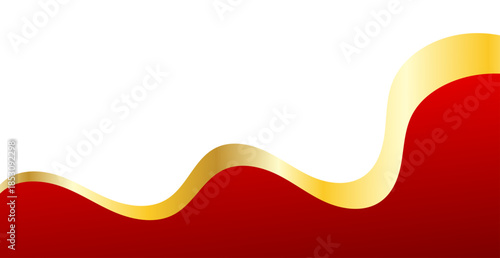 Elegant Red and Gold Wave Lines Background. Luxury Banner. Abstract Business Wallpaper. Vector Illustration