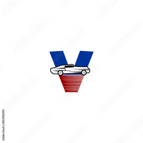 Speed racing car with letter ...