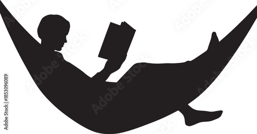 woman resting in hammock reading book