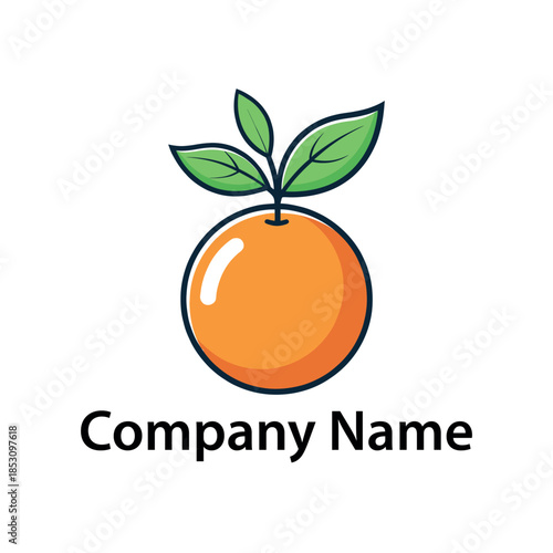 orange silhouette logo vector line art logo design