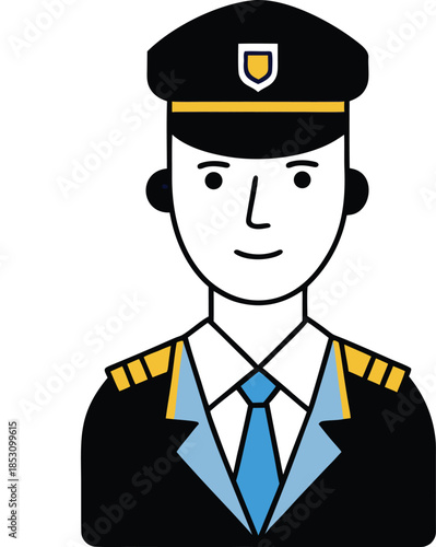Immigration officers in official uniform vector illustration set.