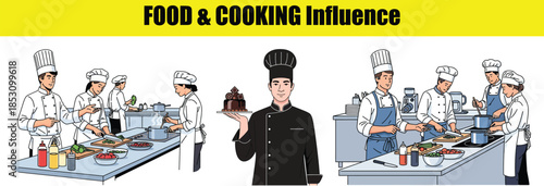 Culinary Team Works Together in a Busy Restaurant Kitchen (12