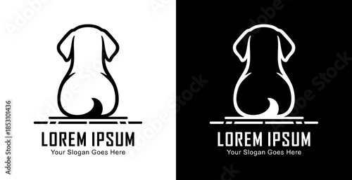 Dog shaped logo design with back view